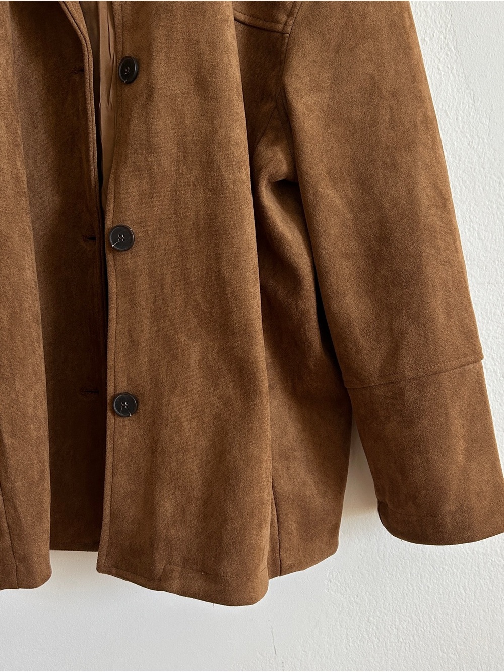 Classic Brown Suede Lightweight Shirt Jacket - Women's Casual Layer - Picture 4 of 9